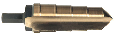 HSS Step Reamers Gold Oxide 3–Flats on Shank